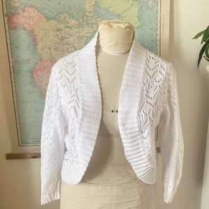 White Stag White Open-Front Crochet Cardigan | Lightweight Layer